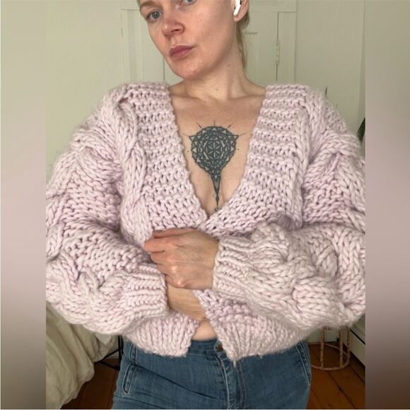 I Love Mr Mittens cropped cardigan Kawaii Pink Mauve S - Picture 2 of 6